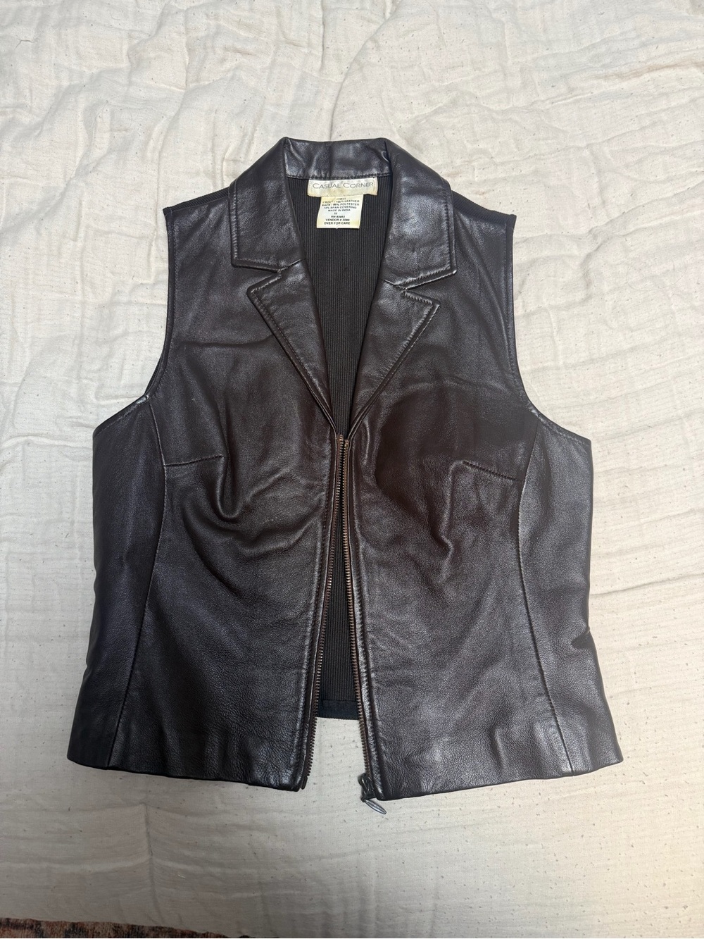 Casual Corner Dark Brown Leather Vest